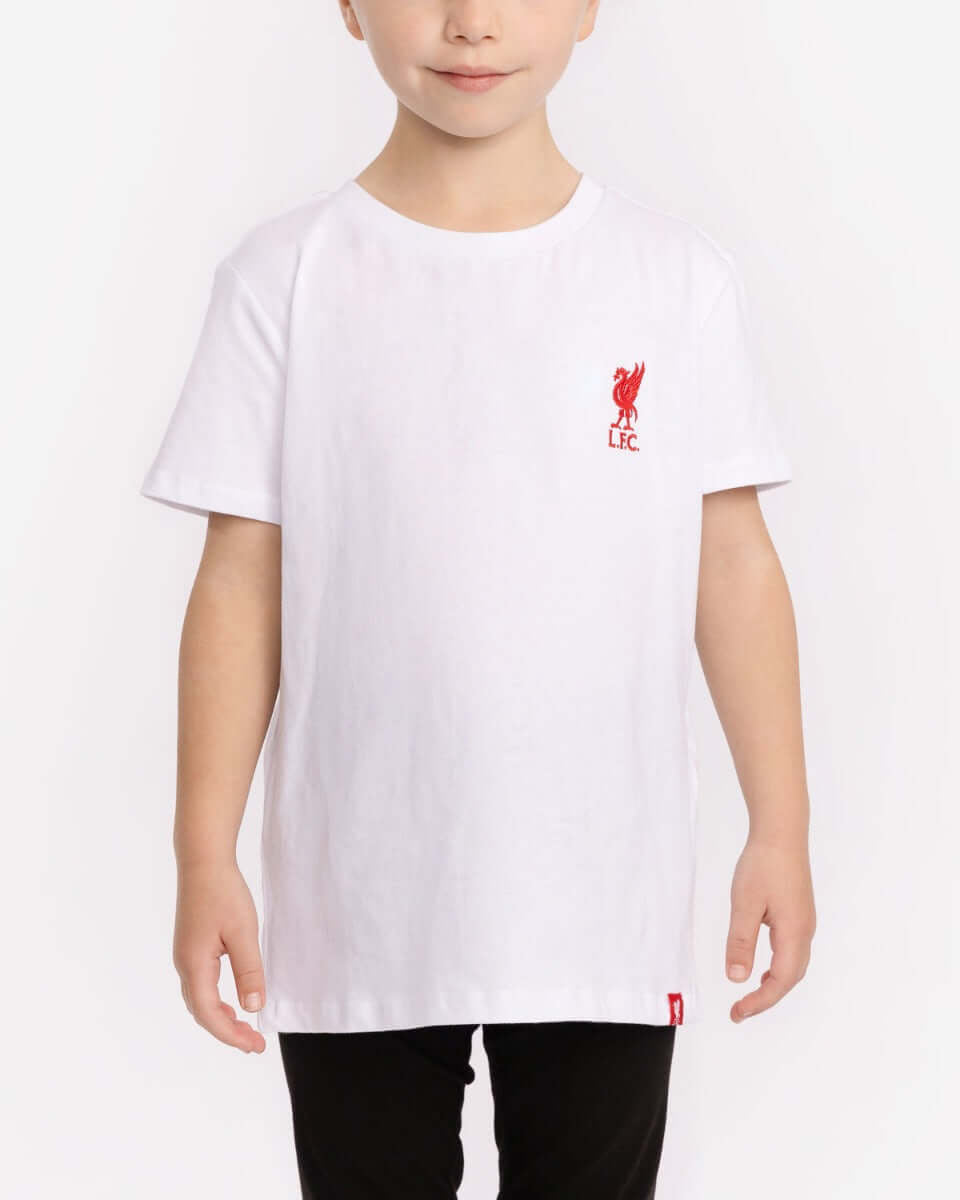 LFC Liverbird Junior Embroidered White Tee Official LFC Store