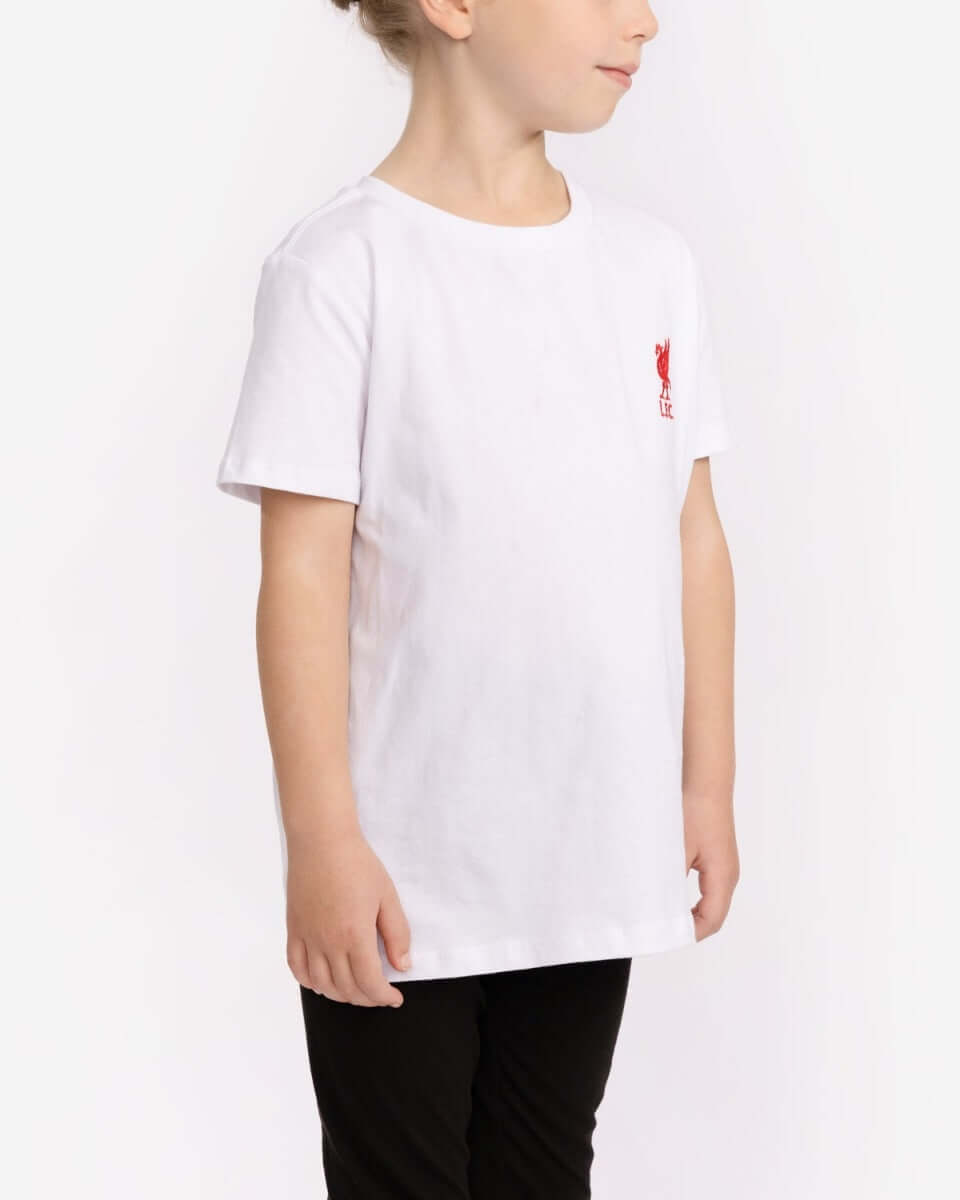 LFC Liverbird Junior Embroidered White Tee Official LFC Store