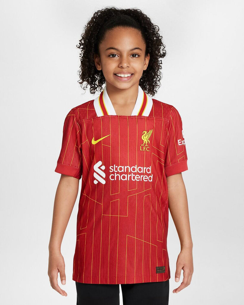 Liverpool Nike youth 24/25 home match jersey in red 