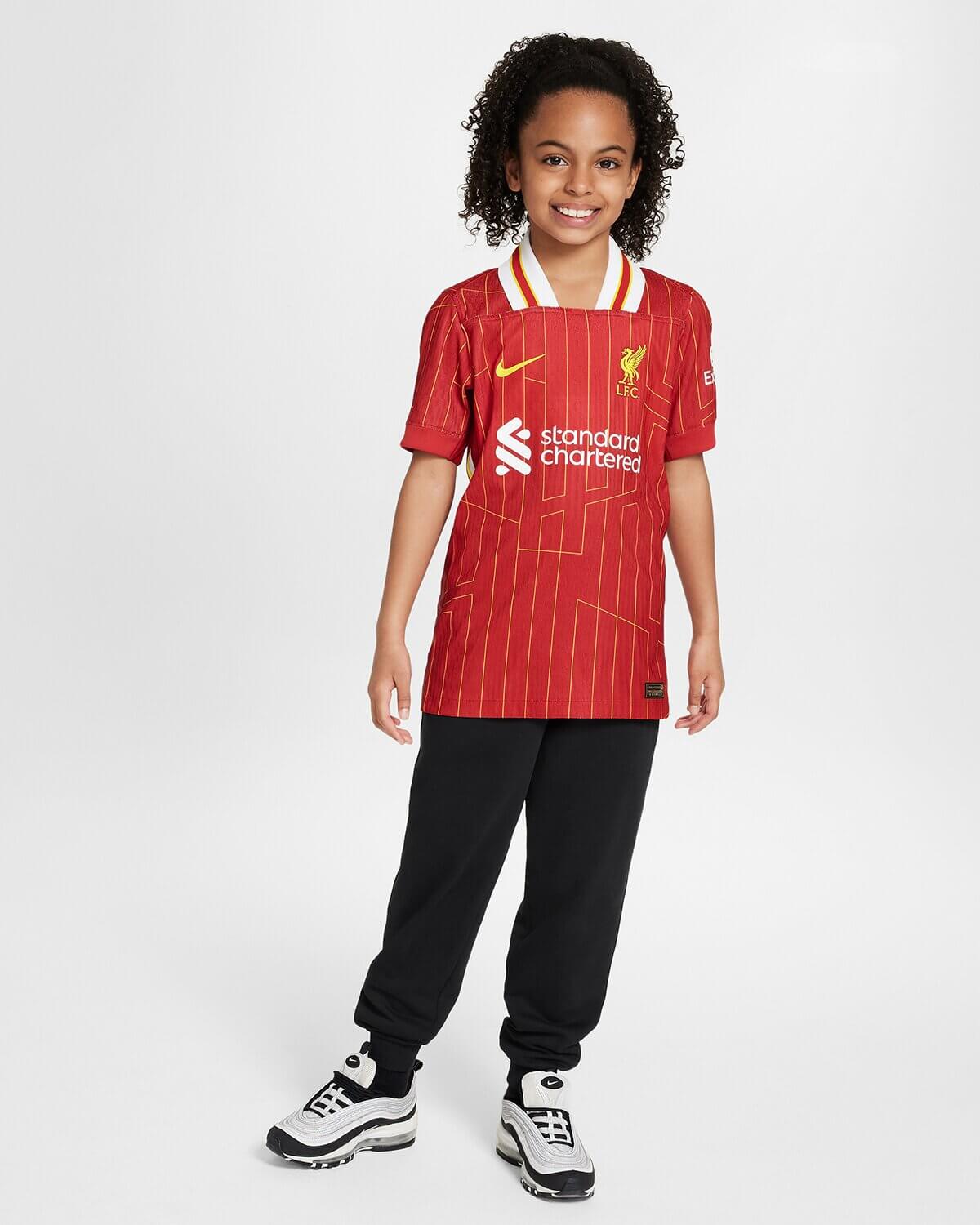 Liverpool Nike youth 24/25 home match jersey in red 