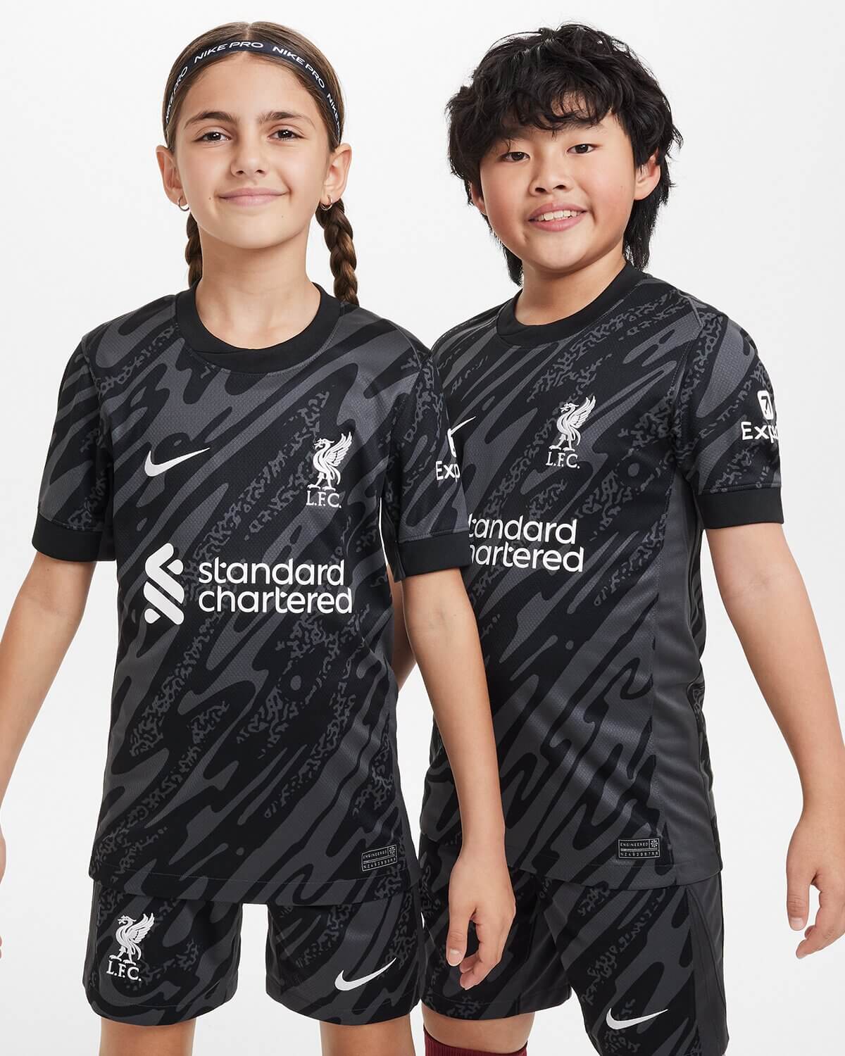 Kids Liverpool Nike 24/25 black goalkeeper stadium jersey