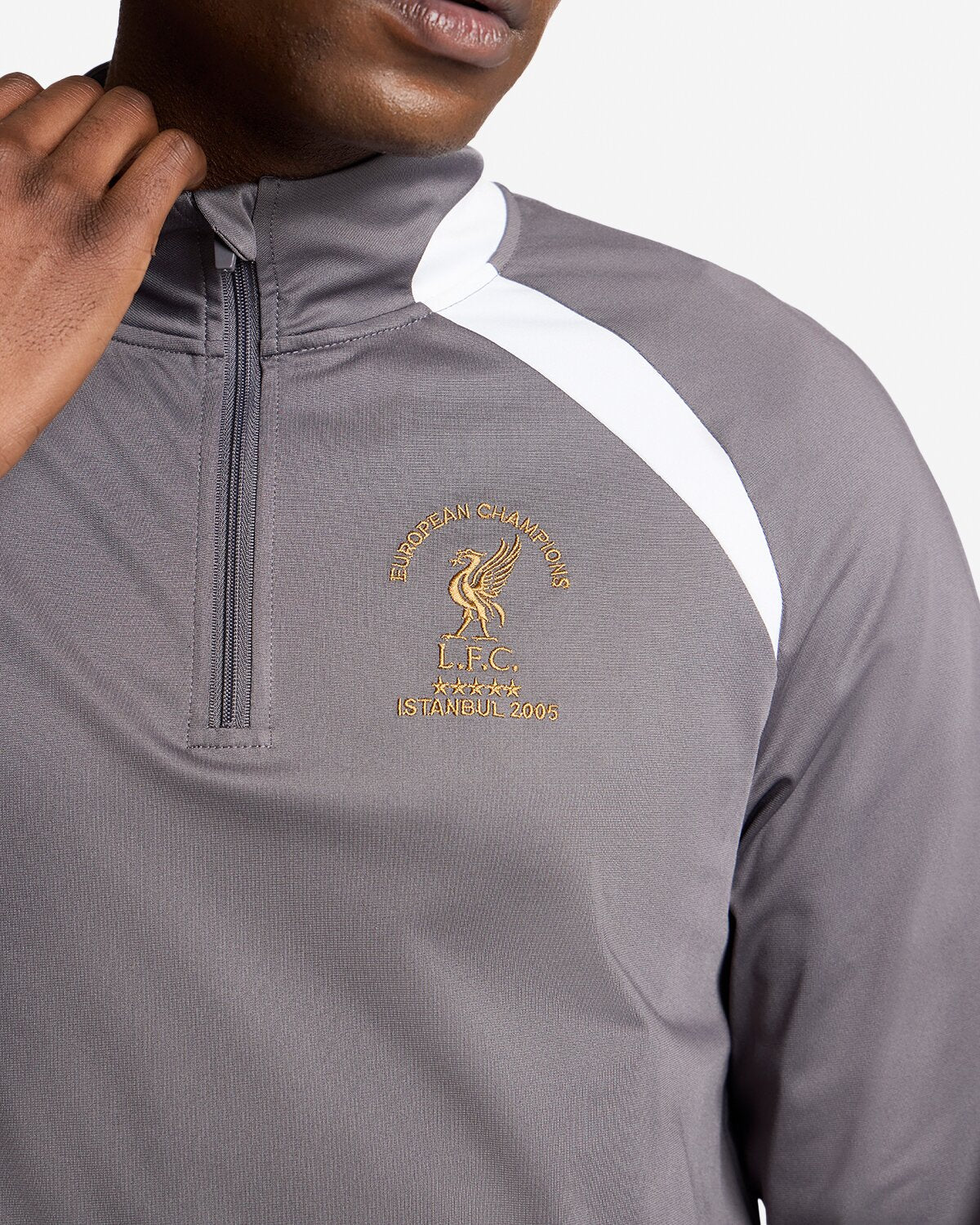 LFC Mens Istanbul 2005 1/4 Zip Top Grey | Liverpool FC Store