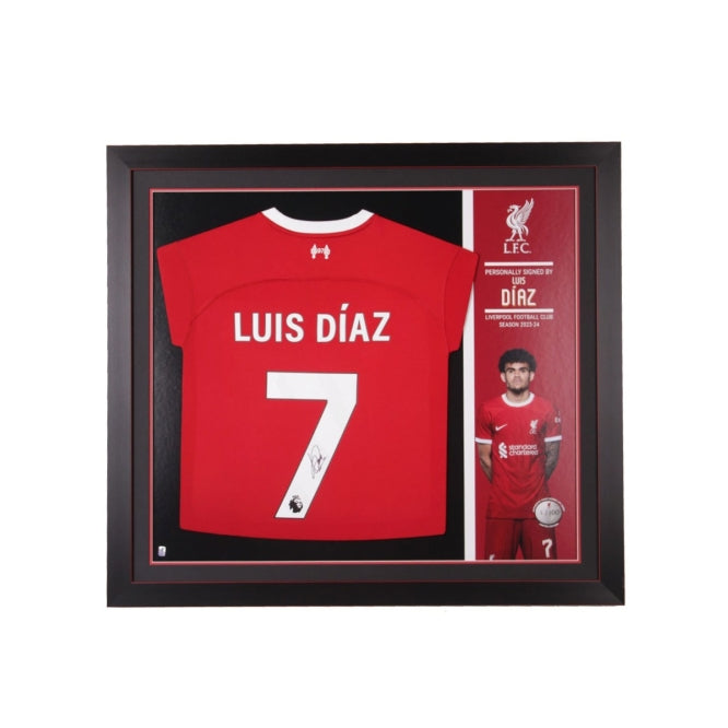 LFC Signed 23/24 Luis Díaz Framed Shirt Official LFC Store