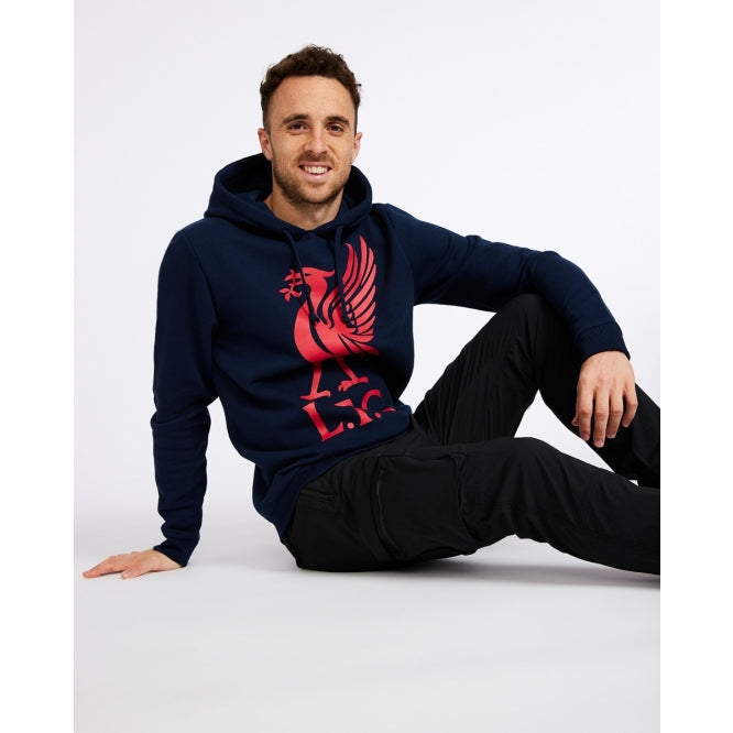 LFC Adults Liverbird Navy Hoody Official LFC Store