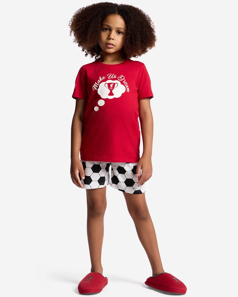 LFC Juniors Shorts Pyjamas Set Red | Official Liverpool FC Store Middle ...