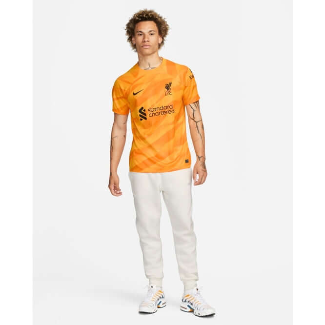 LFC Nike Mens 23/24 Orange Goalkeeper Stadium Jersey Pre-Printed Official LFC Store