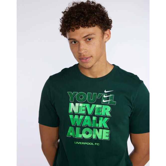 LFC Nike Mens 23/24 Verbiage Tee Green Official LFC Store