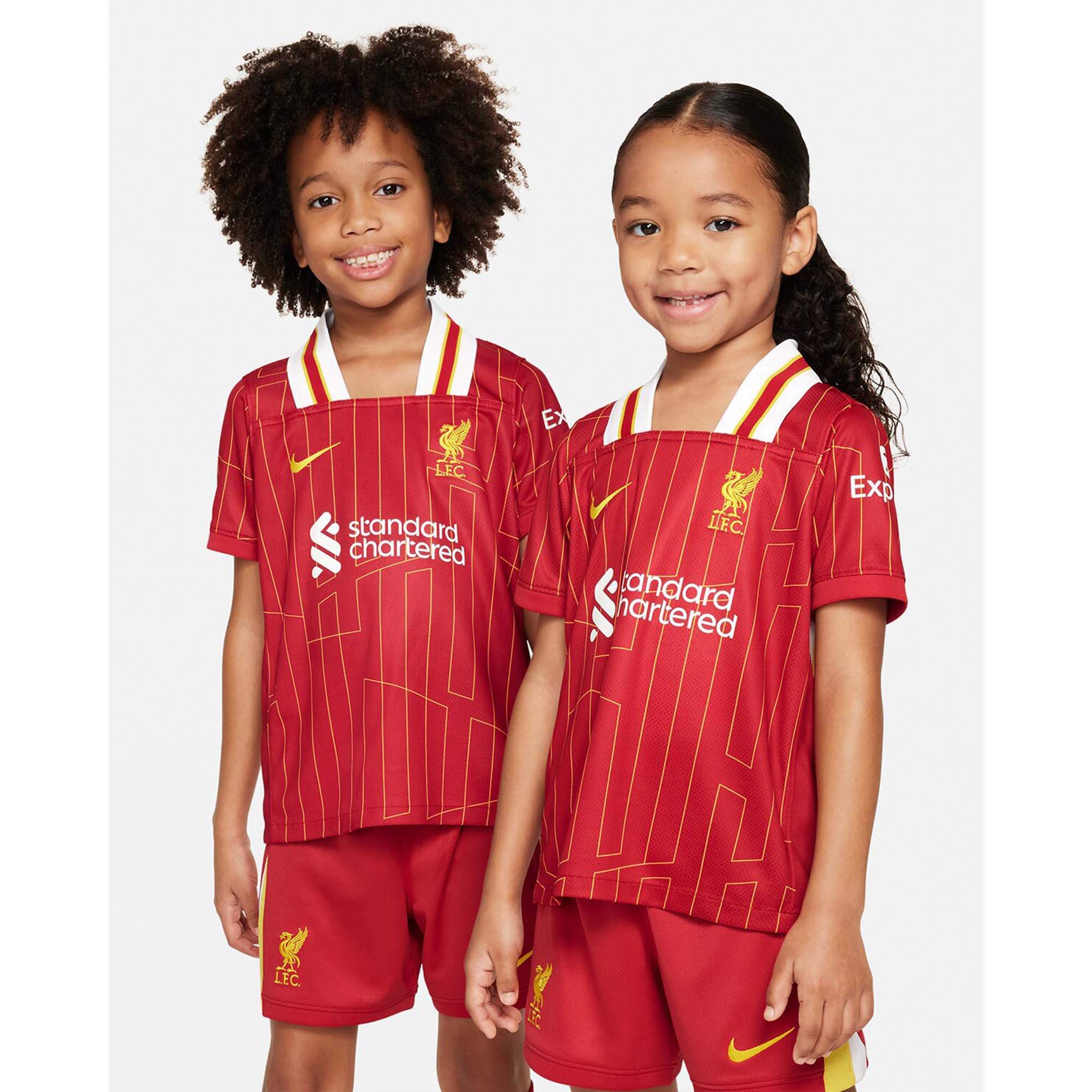 LFC Nike children's 24/25 home kit in red 