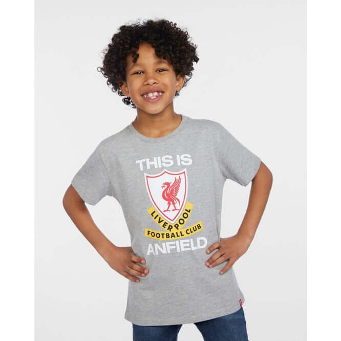 LFC Junior This Is Anfield Tee Grey Marl Official LFC Store