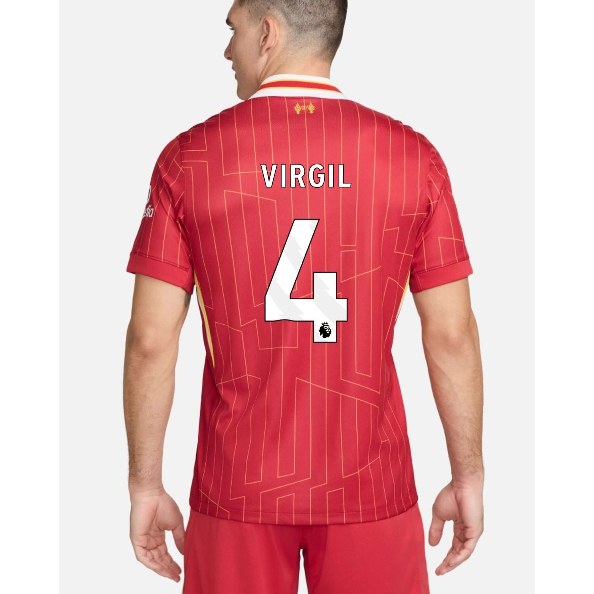 Virgil Number 4 Liverpool Nike home stadium jersey 24/25