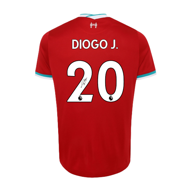 Liverpool FC Diogo Jota Signed Nike Shirt 20/21 (Framed) Official LFC Store