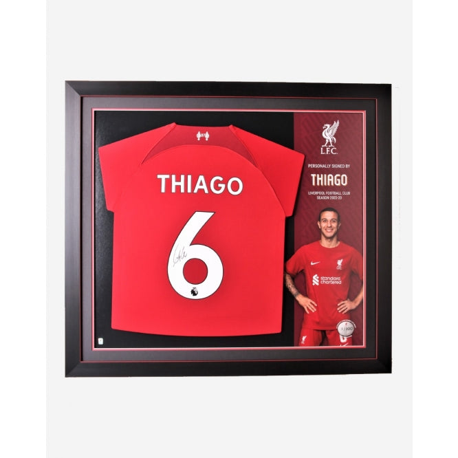 LFC Signed 22-23 Thiago Framed Shirt Official LFC Store