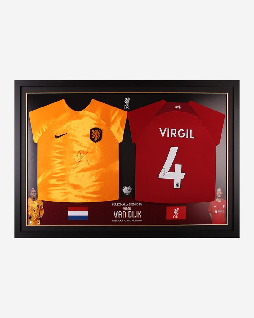 LFC Signed Virgil Van Dijk Dual Framed Shirts Official LFC Store