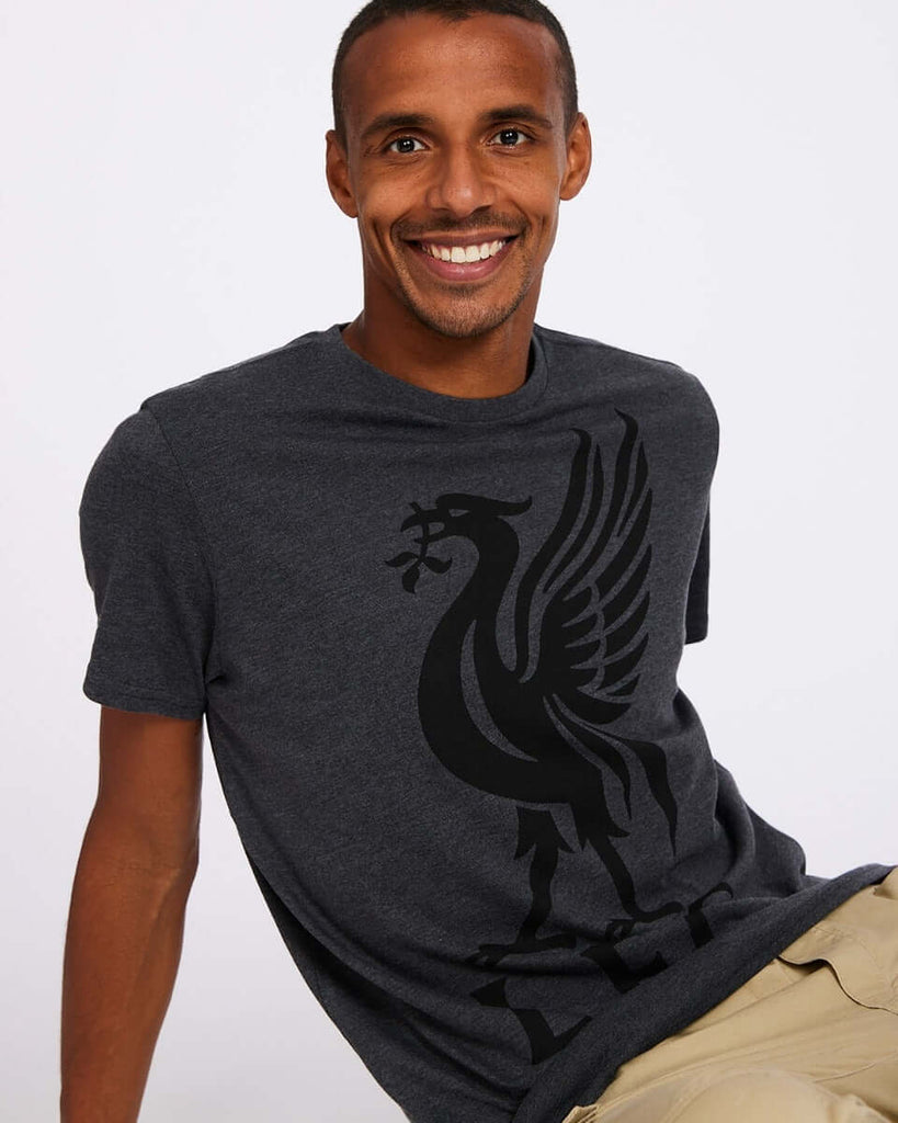 LFC Mens Charcoal Liverbird Tee Official LFC Store