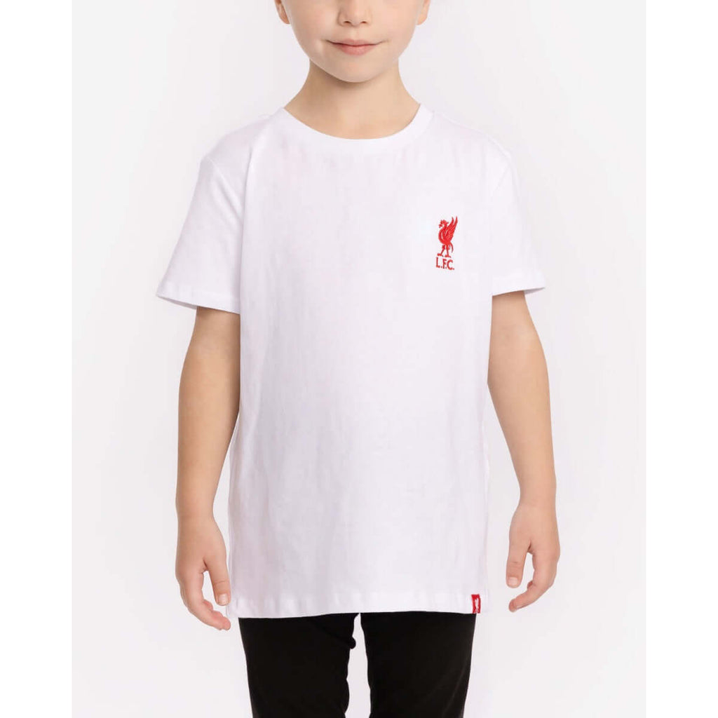 LFC Liverbird Junior Embroidered White Tee Official LFC Store