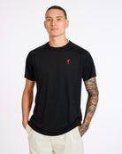 Liverpool FC Mens Black Liverbird Emblem Tee Official LFC Store