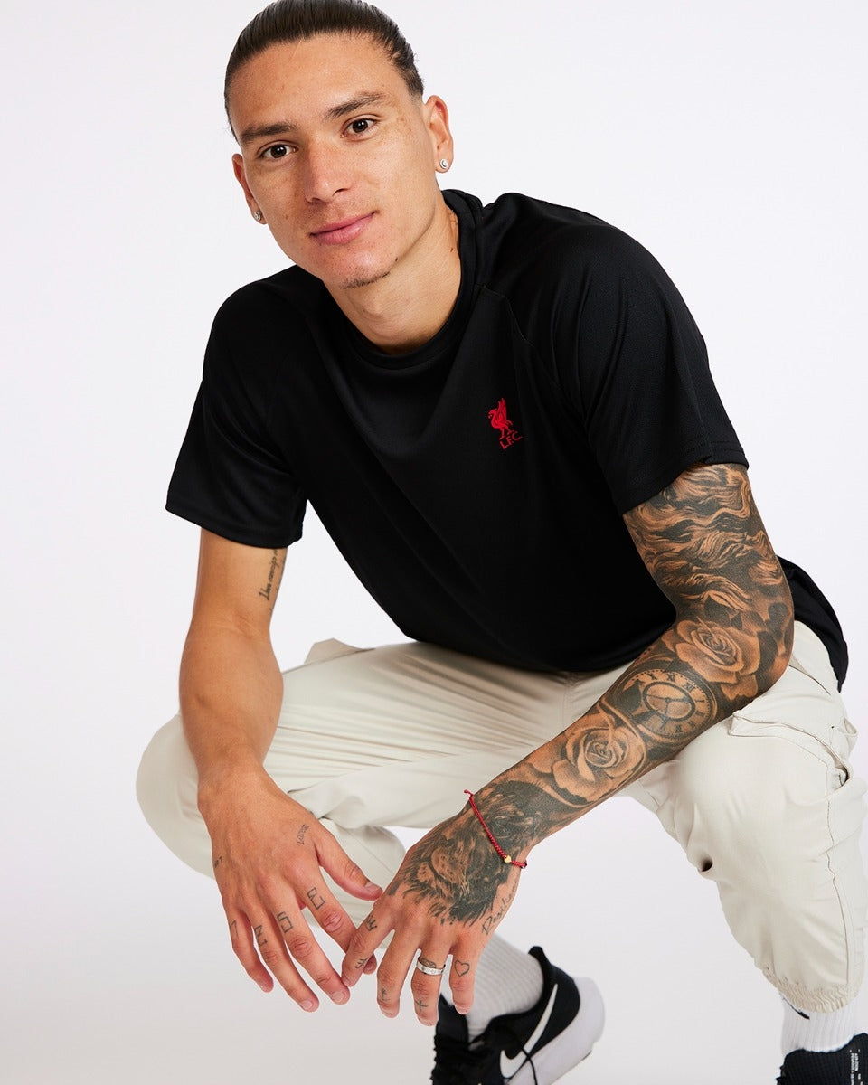 Liverpool FC Mens Black Liverbird Emblem Tee Official LFC Store