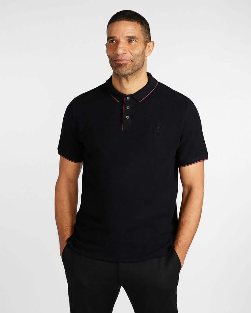 LFC Mens Black Firma Tipping Polo Official LFC Store