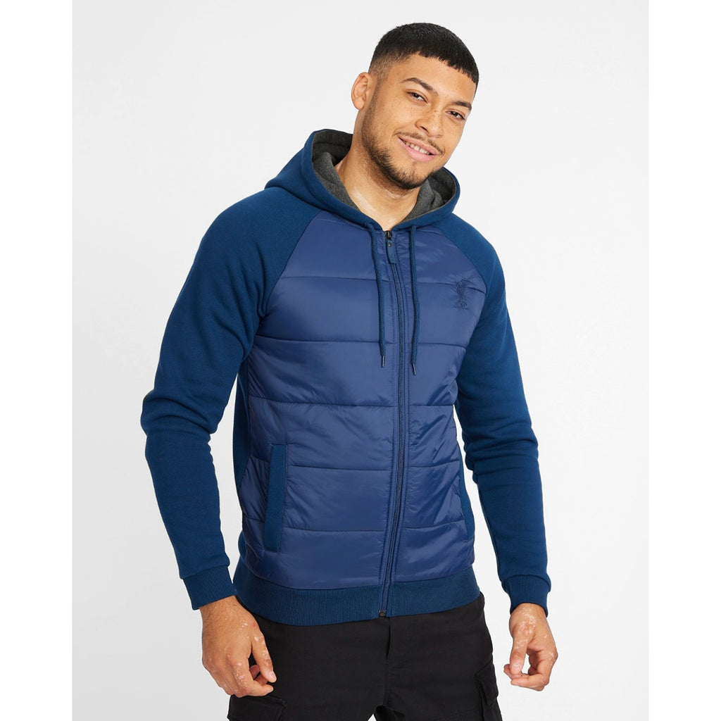 LFC Mens Navy Hybrid Hooded Jacket Official LFC Store