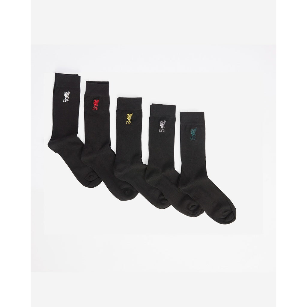 LFC Mens Black 5 Pack Liverbird Socks Official LFC Store