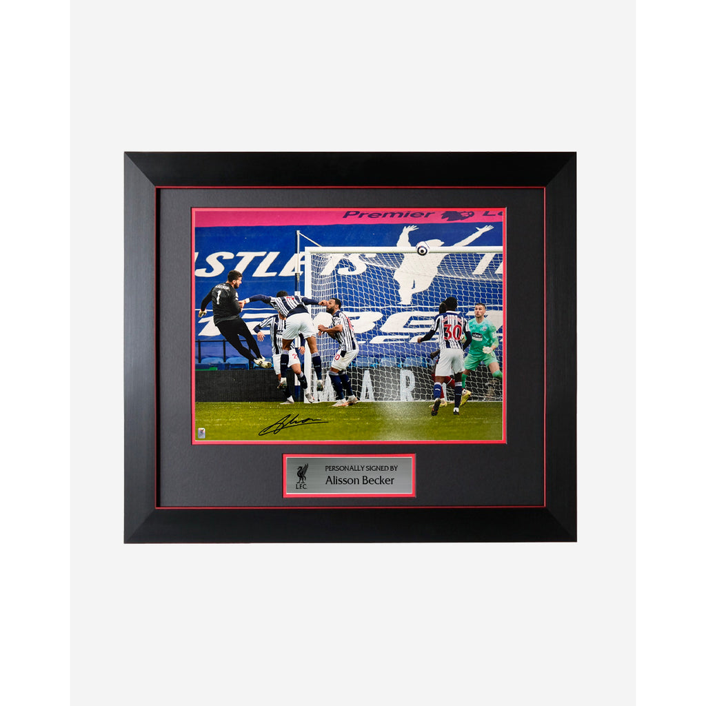 LFC Signed Alisson Becker: West Brom vs Liverpool Image (Framed) Official LFC Store