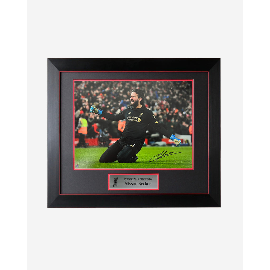 LFC Signed Alisson Becker Image (Framed) Official LFC Store