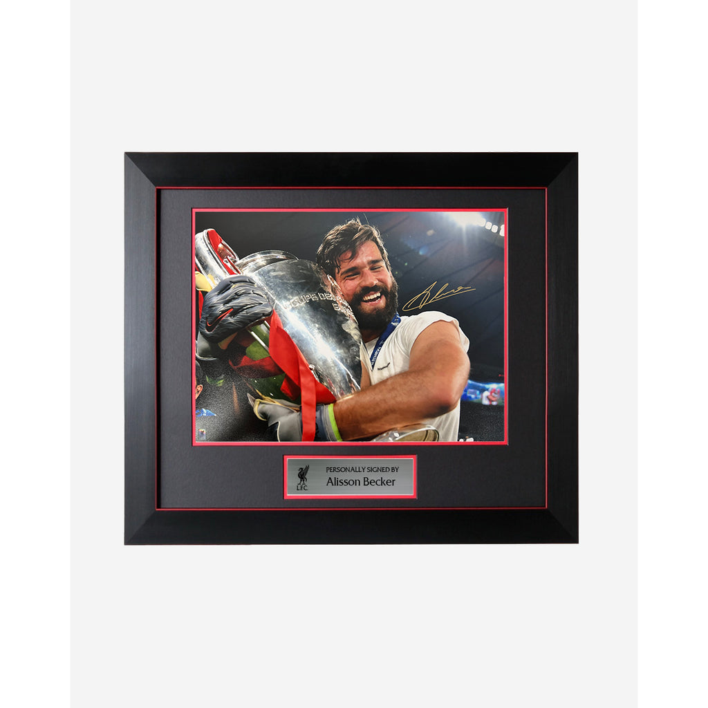 LFC Signed Alisson Becker Image 2019 UEFA Champions League Winner (Framed) Official LFC Store