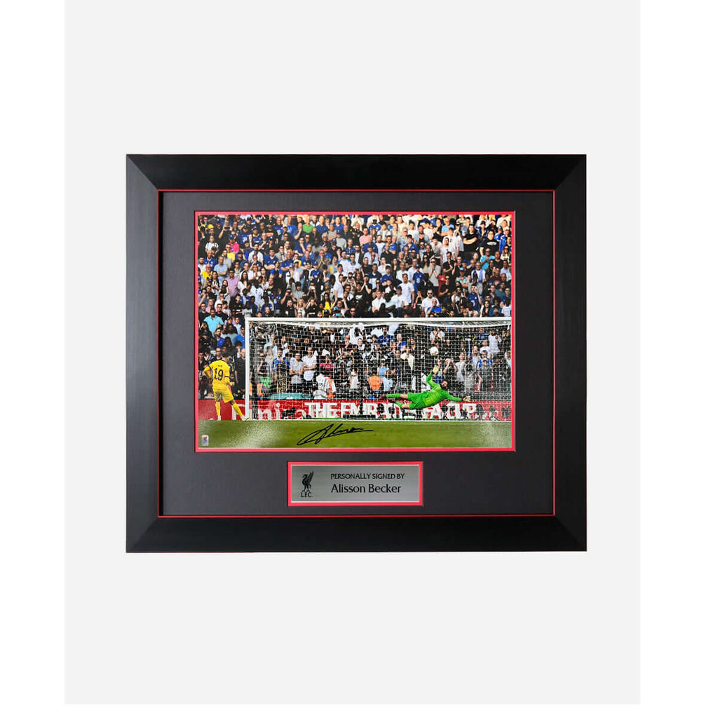 LFC Signed Alisson Becker: Chelsea vs Liverpool FA Final Cup Image (Framed) Official LFC Store