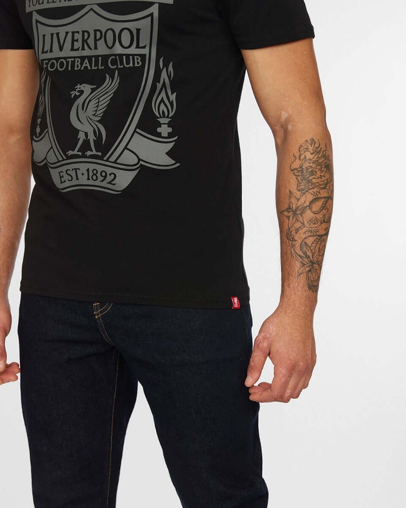 LFC Mens Crest Tee Black Official LFC Store