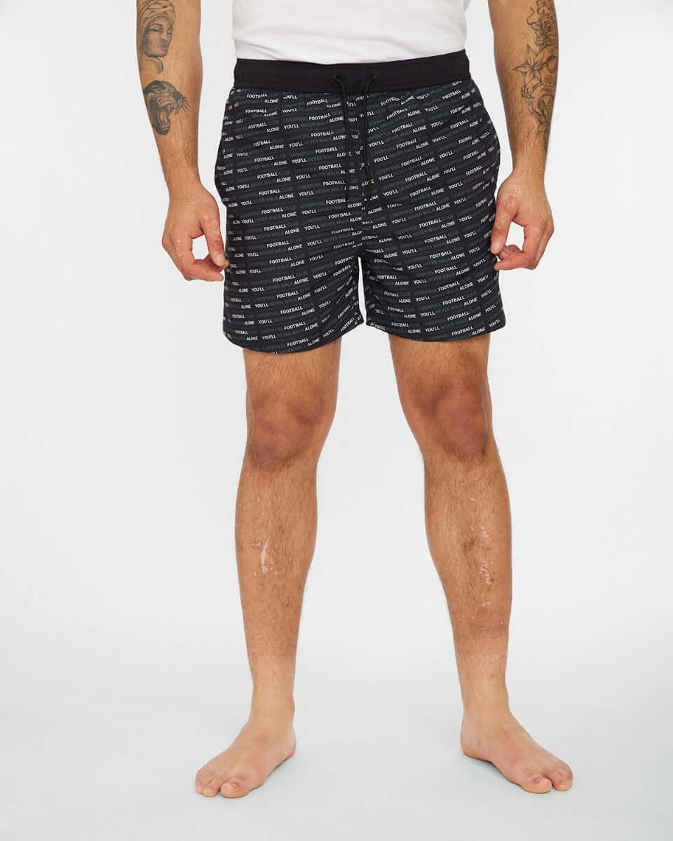 LFC Mens Slogan Print Swim Shorts Black Official LFC Store