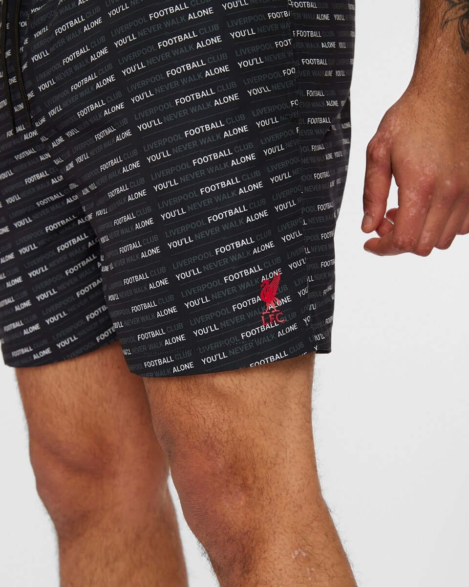 LFC Mens Slogan Print Swim Shorts Black Official LFC Store