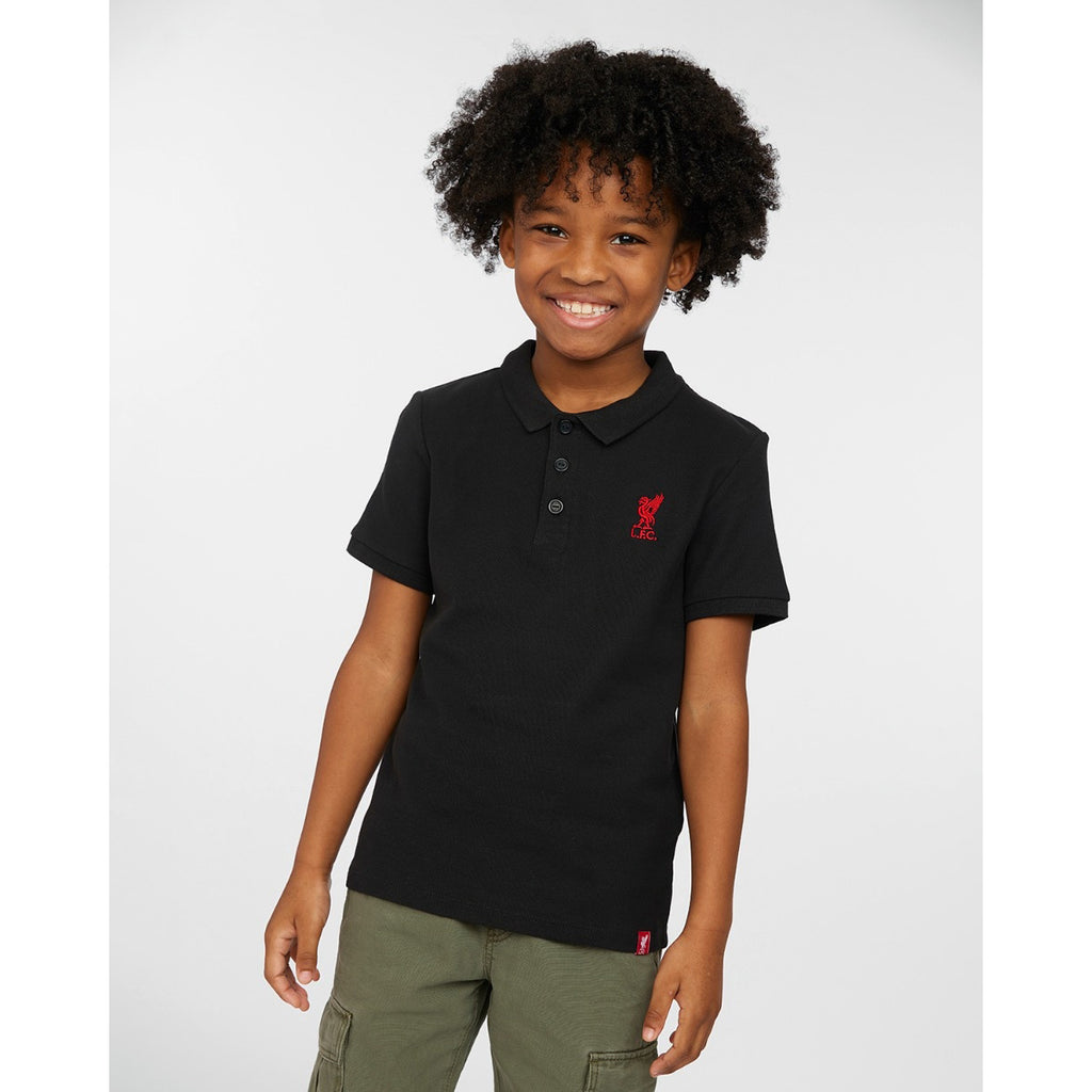 LFC Junior Short Sleeve Polo Black Official LFC Store
