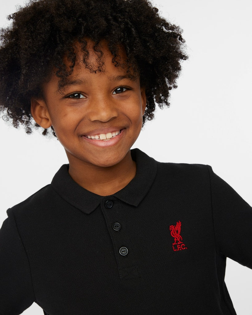 LFC Junior Short Sleeve Polo Black Official LFC Store